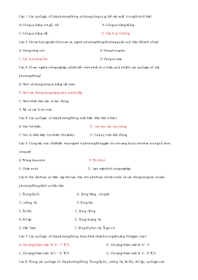 Chuyên đề Lịch sử 10 Phương Đông thời phong kiến